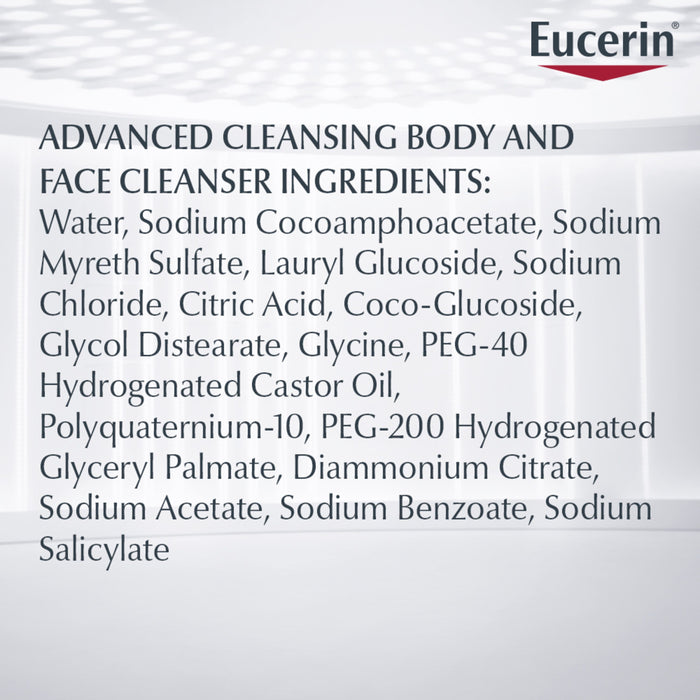 Eucerin Advanced Cleansing Body and Face Cleanser, 16.9 Fl Oz