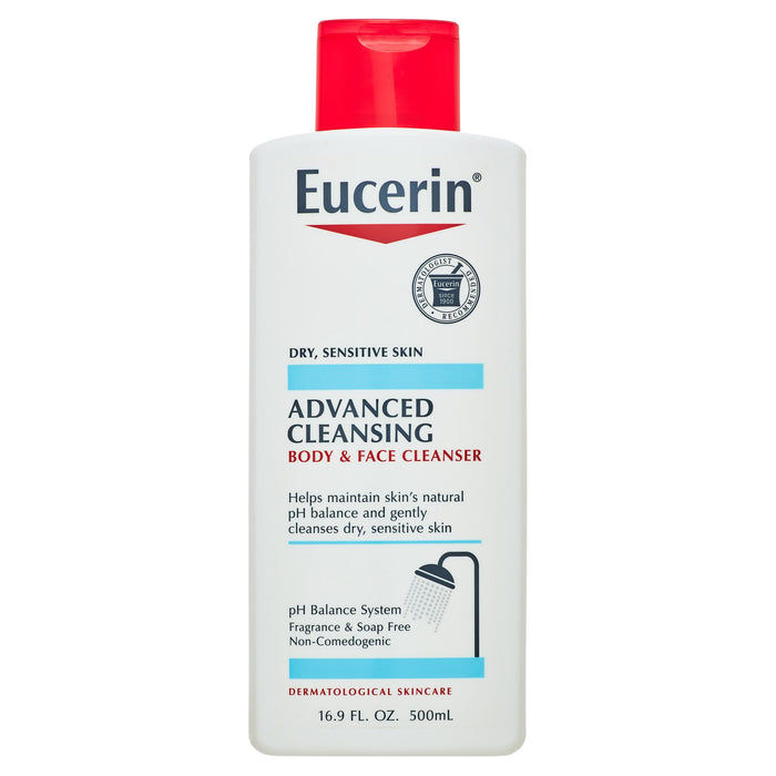 Eucerin Advanced Cleansing Body and Face Cleanser, 16.9 Fl Oz