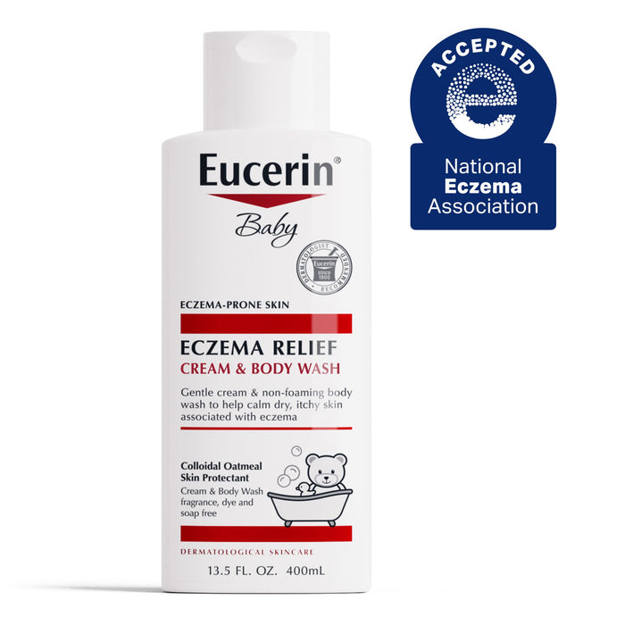 Eucerin Baby Eczema Relief Cream Body Wash, Fragrance Free, 13.5 fl oz Bottle