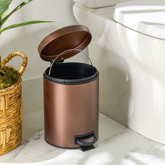 Better Homes & Gardens Bronze SS 1.3 Gallon Metal Bathroom Waste Basket