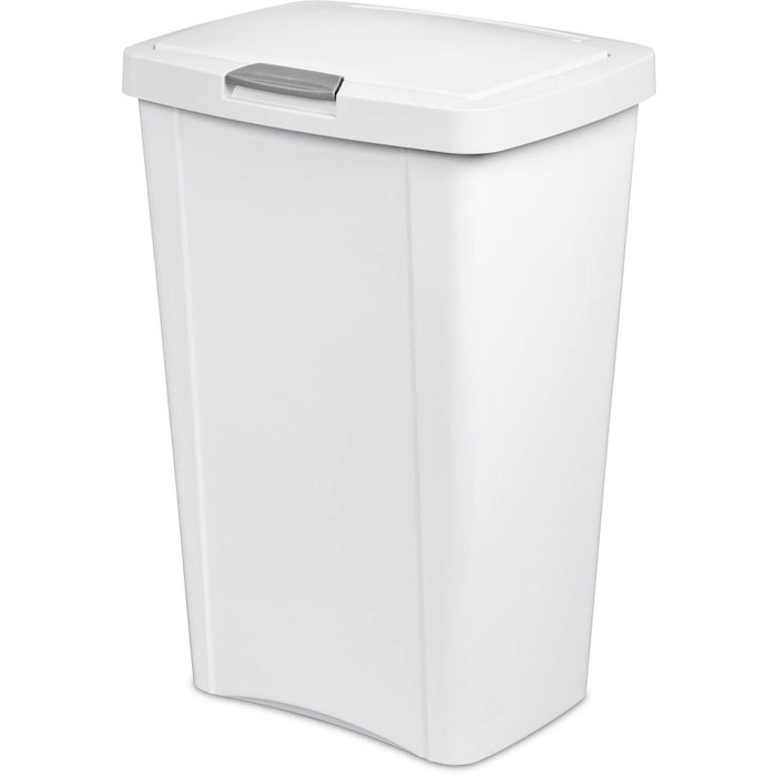 Sterilite 13 gal Plastic Touch Top Kitchen Trash Can, White