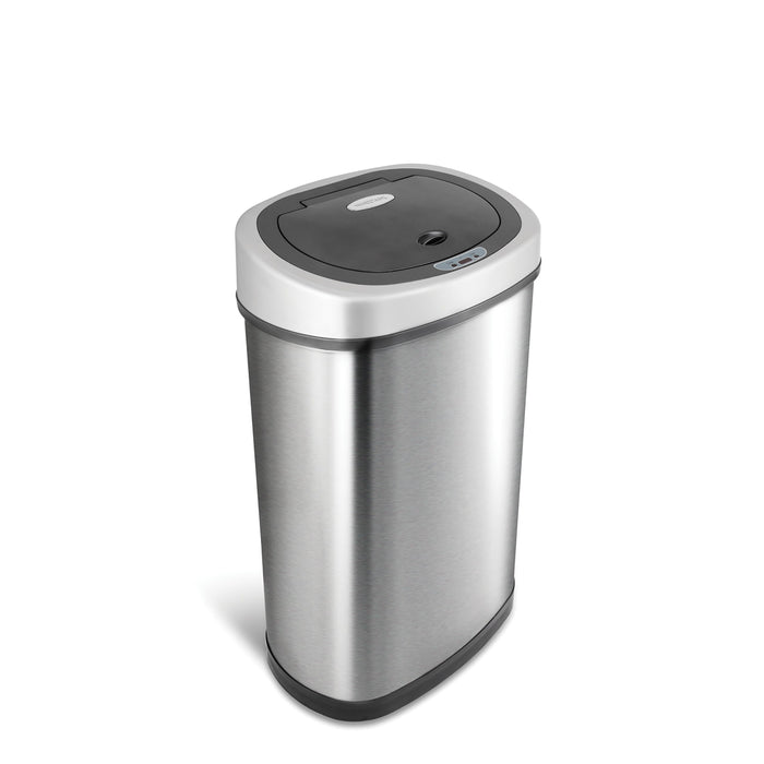 Nine Stars 13 Gallon Trash Can, Motion Sensor Kitchen Trash Can, Stainless Steel with Plastic Lid