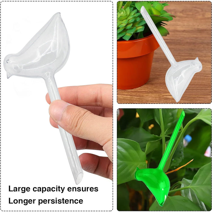 10 Pack Plant Watering Globes, Bird Shape Self Watering Bulbs, Automatic Watering Device, Clear Plastic Bulbs for Indoor and Outdoor Plants