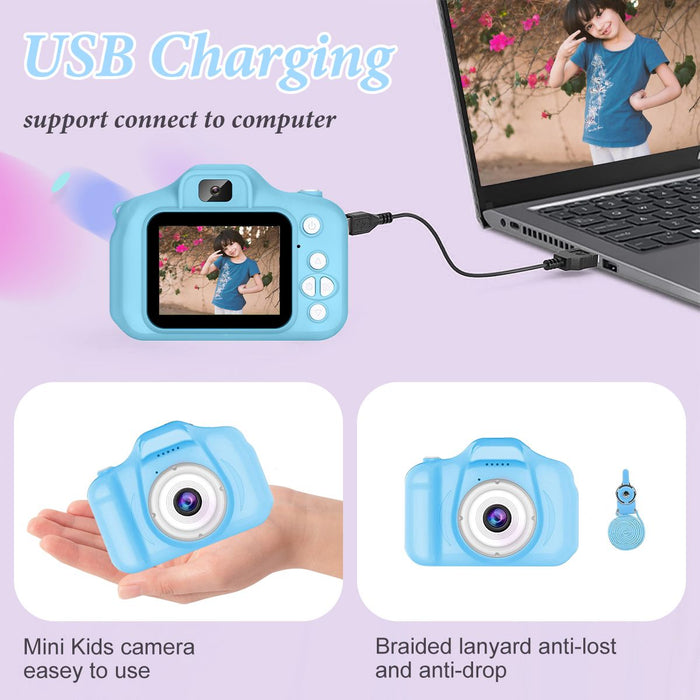 Kids Camera Toys, Digital Camera with 32GB SD Card, Toddler Camera Christmas Birthday Gifts for 3-10 Year Old Boys Girls Toys, Blue