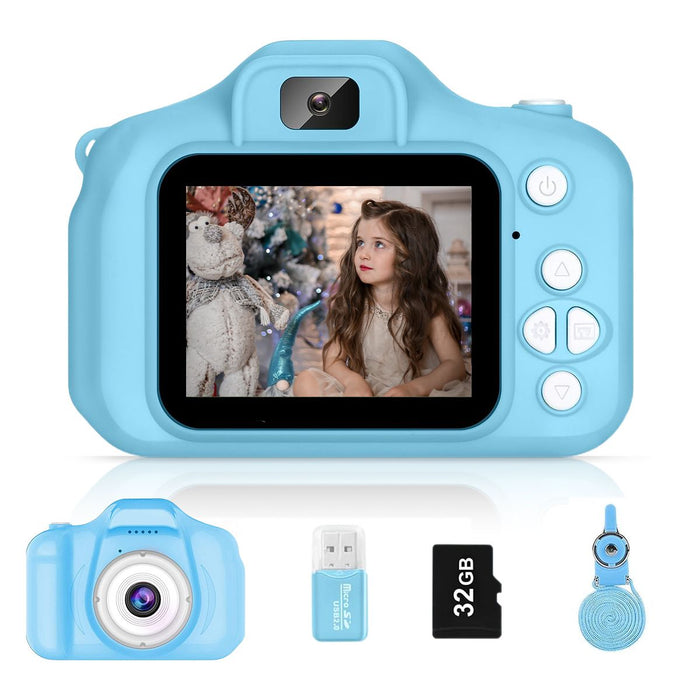 Kids Camera Toys, Digital Camera with 32GB SD Card, Toddler Camera Christmas Birthday Gifts for 3-10 Year Old Boys Girls Toys, Blue