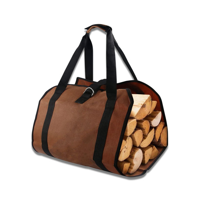 Firewood Carrier, Canvas Log Tote Bag with Strap and Handles, Wood Carrying Bag Fireplace Log Carrier for Indoors Camping Christmas Gift