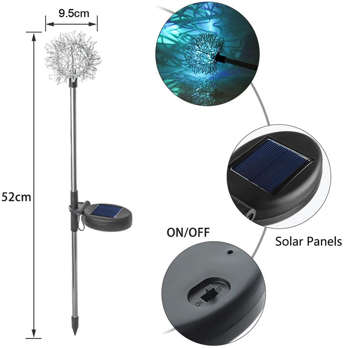 LED Solar Dandelion Ground Light, Outdoor Waterproof Solar Powered Garden Landscape Decorative Lights for Yard Lawn Patio Walkway Backyard, 4 Pack