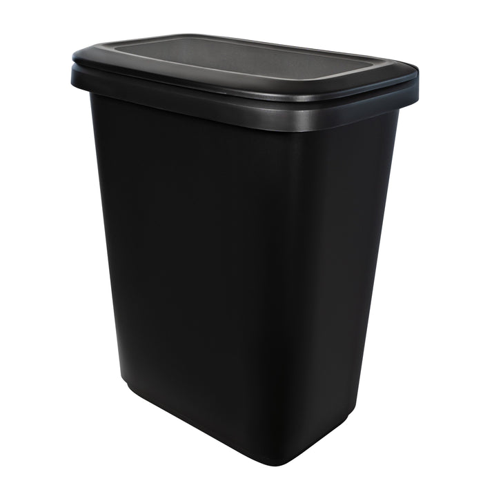 Hefty 20.4 Gallon Trash Can, Plastic Dual Function Divided Extra Large Kitchen Trash Can, Black