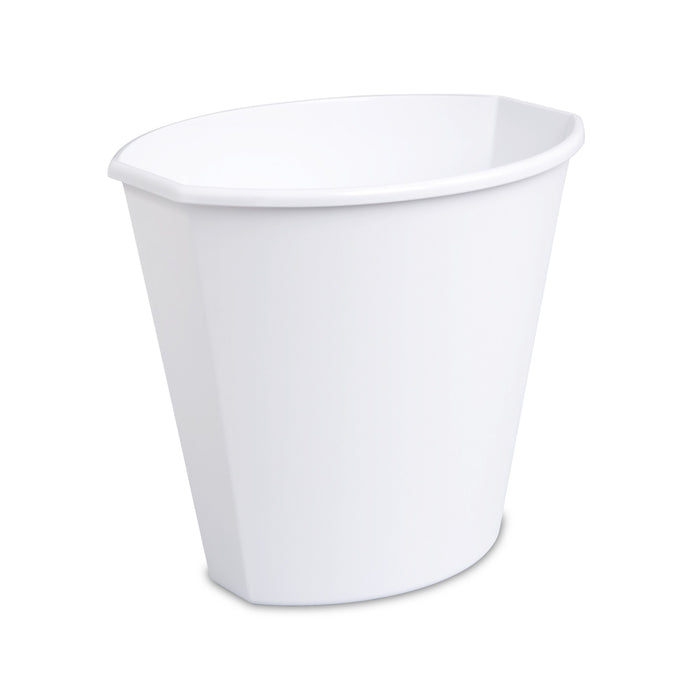 Sterilite 2.5 Gal. Wastebasket, Plastic, Bathroom, White Trash Can