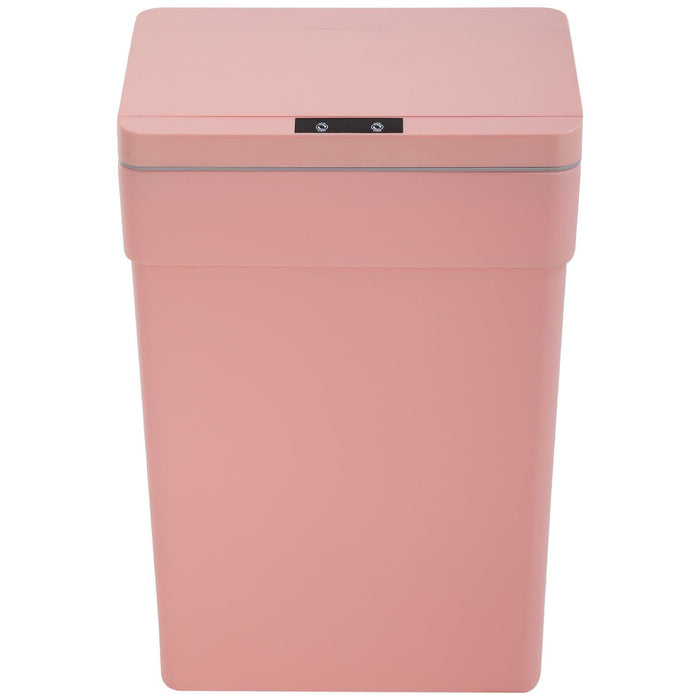 BestOffice 13 gallon Automatic Plastic Trash Can with Lid, Touch Free with Motion Sensor for Indoor Use(Pink)