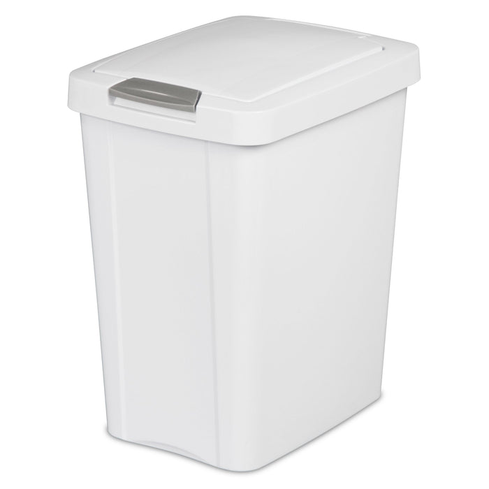 Sterilite 7.5 Gallon Trash Can, Plastic Touch Top Office Trash Can, 4 Pack, White