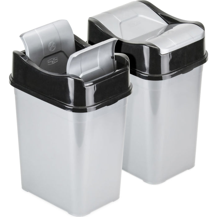 DecorRack Garbage Cans, Plastic 2.6 Gallon/10 Liter with Dual Swing Lids (2 Pack)