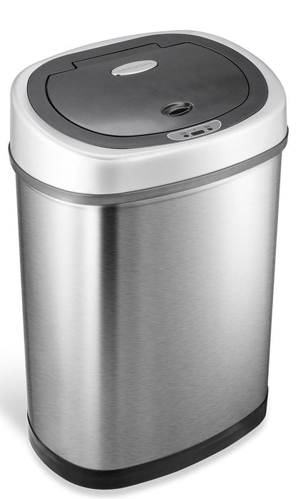 Nine Stars 11.1 Gal / 42L Motion Sensor Oval Trash Can, Fingerprint-Resistant Stainless Steel