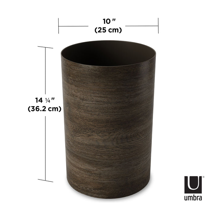 Umbra 4.75 gal Treela Plastic Open Top Bathroom Trash Can, Barnwood