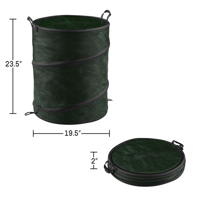 33-Gallon Outdoor Pop-Up Garbage Can - Collapsible Trash Can and Trash Bag Holder for Yard Waste Bags and Leaf Bags by Wakeman Outdoors