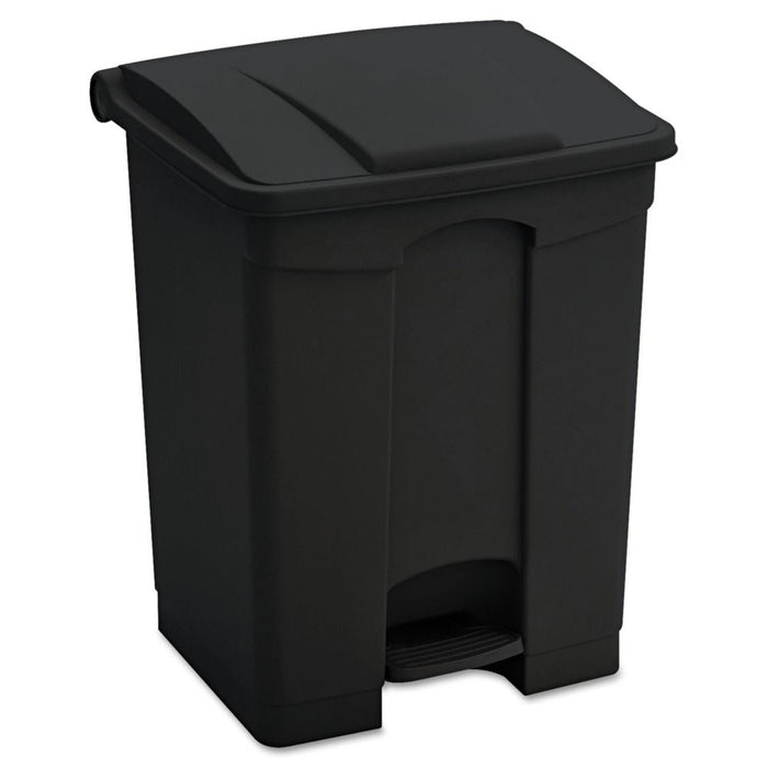 Large Capacity Plastic Step-On Receptacle, 23Gal, Black