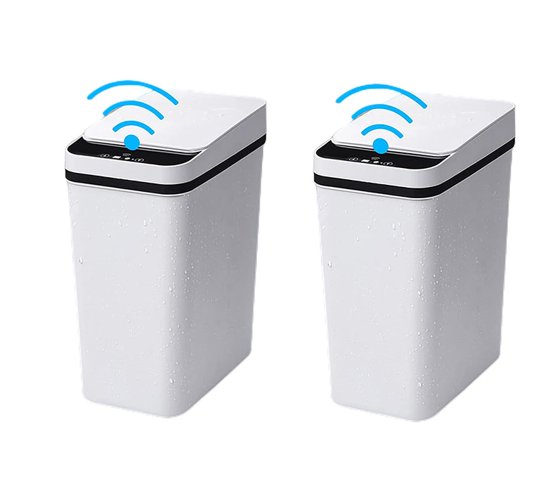 2.5 Gallon Trash Can with Lid, Automatic Bathroom Trash Can for Kitchen, Office, Living Room, Toilet, 2 Pcs