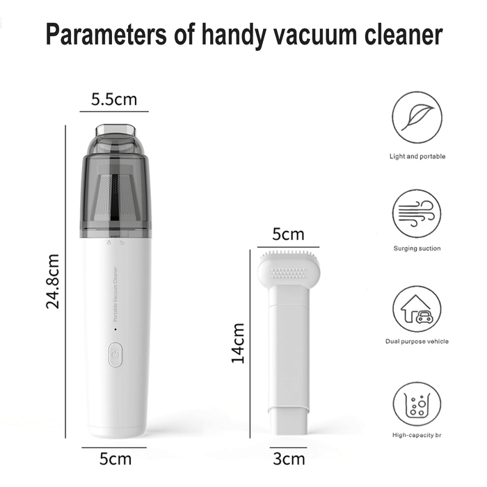 Home Handheld Vacuum, Cordless 13000 Pa Portable Mini Car Vacuum Cleaner, Rechargeable Vacuum Cleaner for Car Home and Office Cleaning