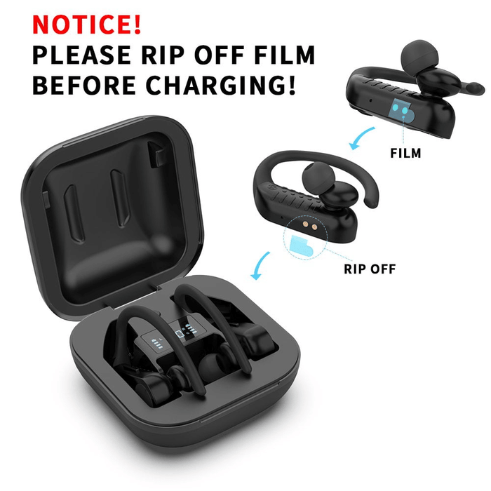 Wireless Earbuds Bluetooth Headphones, 5.0 Built-in Mic in Ear Running Headset with Earhooks Charging Case, Wireless Sport Earphones Compatible with iPhone Samsung Android for Working/Travel/Sports