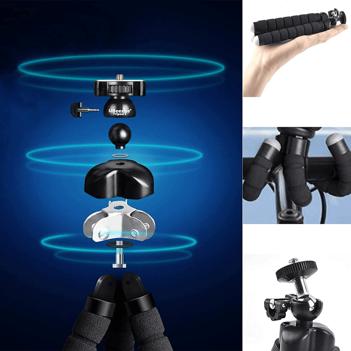 Cell Phone Tripod with Wireless Remote, Flexible Camera Tripod with Wireless Remote for iPhone, Samsung, Smartphone Stand for iPhone, Go Pro, Digital Action Camera