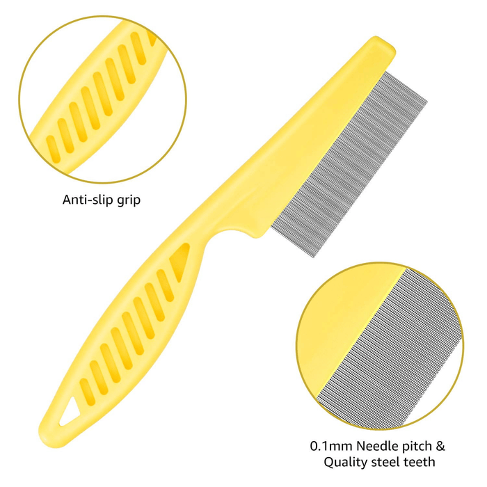 Dog Combs for Cats Dogs, Pet Grooming Combs Set for Removing Float Hair Combing Tangled Hair, Durable Tear Stain Dog Combs Flea Comb for Cats Dogs