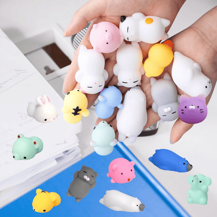 36 Pcs Mochi Squishy Toys, Kawaii Squishy Favors, Animal Squishies Squeeze Stress Relief Toys Birthday Gift for Boys Girls, Random