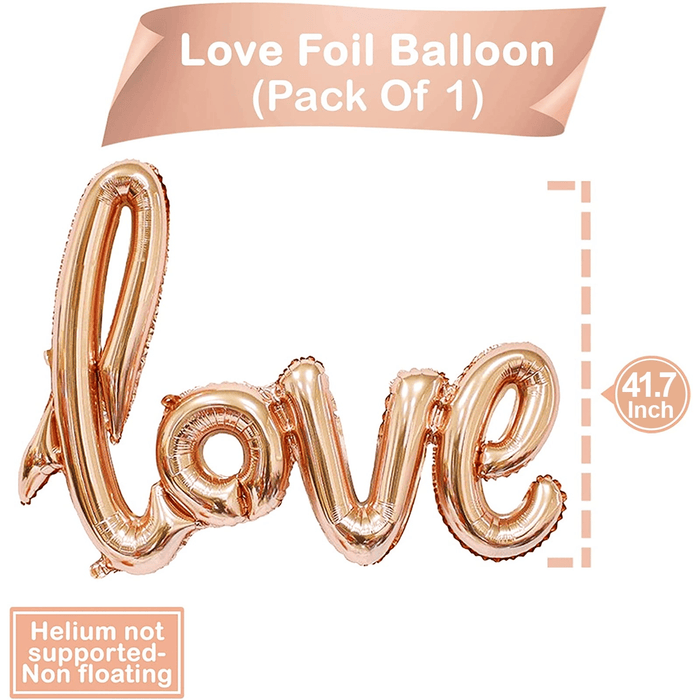 Valentines Day Engagement Party Supplies - 41.7Inch Latex Big Rose Gold Love Balloons for Anniversary Events Decorations and Sweet Engagement Decorations for Lovers