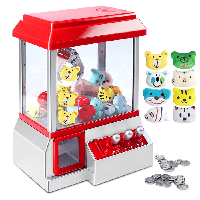 Claw Machine Arcade Toy with Sound, Mini Candy Dispenser Vending Game for Kids, Cool Fun Claw Machine Perfect Christmas & Birthday Gifts for Kids, Ages 3+