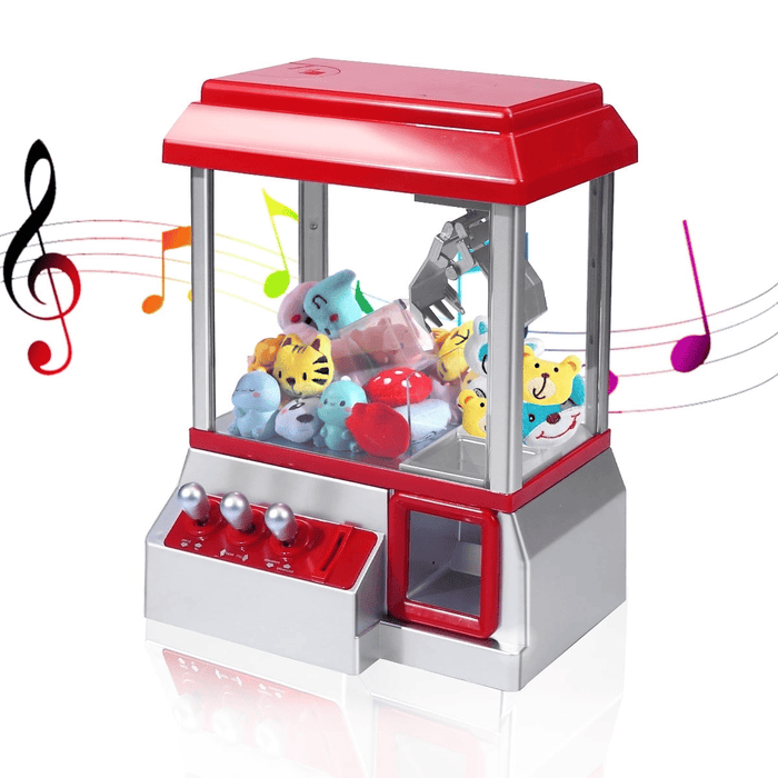 Claw Machine Arcade Game, Mini Claw Toy with Sound, Candy Grabber Prize Dispenser Vending Machine Christmas Birthday Gift for Boys Girls