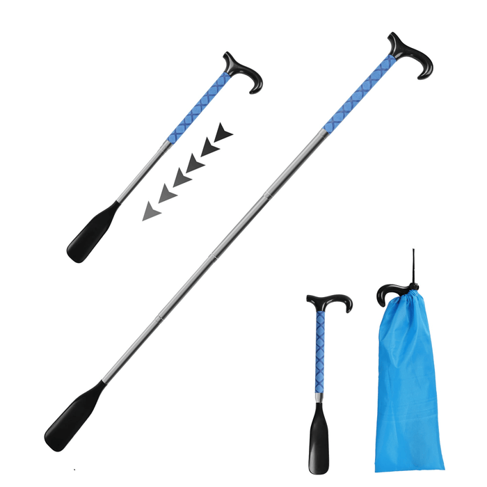KEKOY Shoe Horn with Long Handle, 14" to 34" Adjustable and Retractable Expander Shoe Stick, Portable Stainless Steel Long Shoehorn for Seniors with Travel Bag
