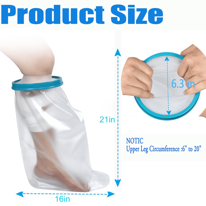 KEKOY Cast Cover for Leg in Shower, Reusable Adult Waterproof Leg Cast Protector Shower Bandage Wound Showering for Broken Long Leg Knee Foot Ankle Wound Burns, 24in