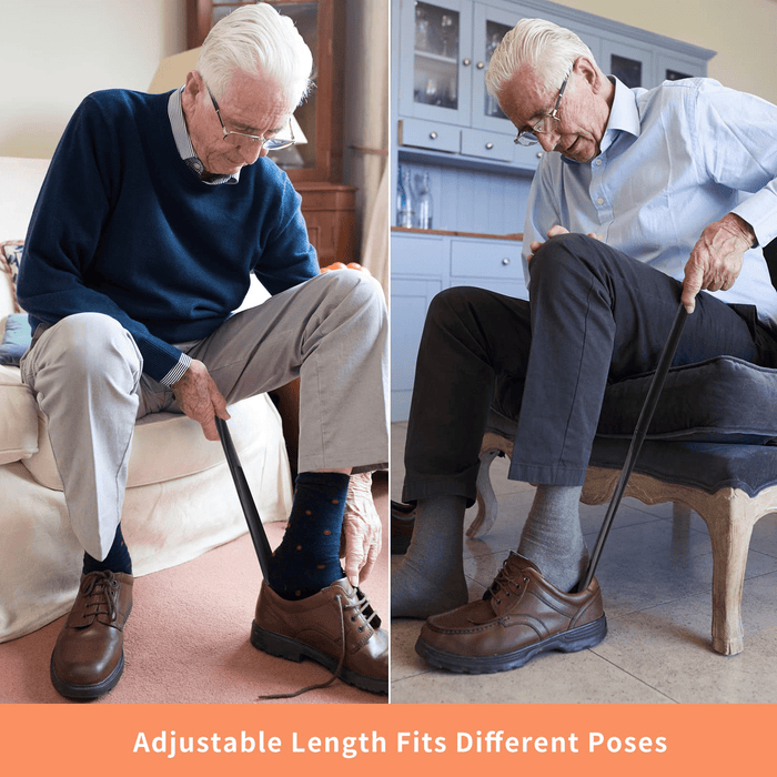 Kekoy 5 in1 Hip Kit, Hip Knee Back Replacement Kit with 32" Foldable Reacher Grabber Tool, Sock Aid, Long Shoe Horn & Dressing Stick, Storage Bag, Ideal for Back or Knee Surgery Recovery