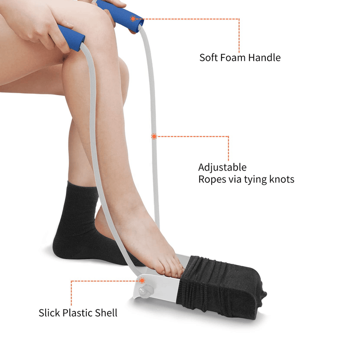 Kekoy 5 in1 Hip Kit, Hip Knee Back Replacement Kit with 32" Foldable Reacher Grabber Tool, Sock Aid, Long Shoe Horn & Dressing Stick, Storage Bag, Ideal for Back or Knee Surgery Recovery