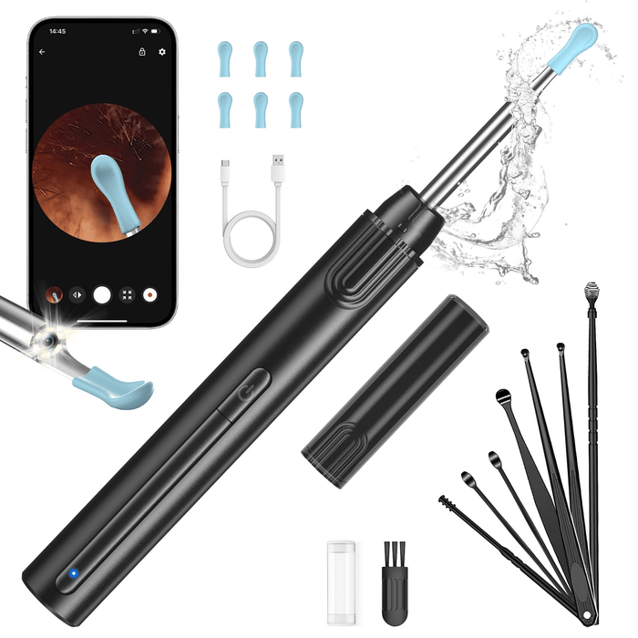 KEKOY Ear Camera, Ear Wax Removal Kit, Ear Cleaner with 1296P HD Wireless Otoscope, Ear Wax Removal Tool with 6 LED Light for Adults, Kids, Pets, Compatible with iPhone & Android