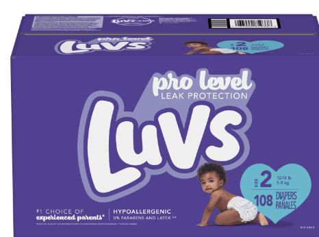 Luvs Pro Level Overnight Soft Wetness Indicator Diapers - Size 2, 108 Count