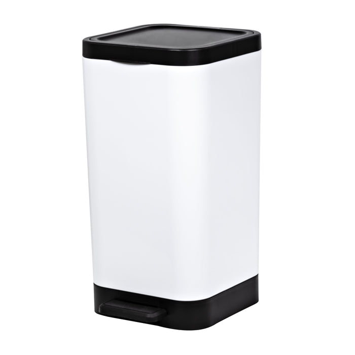 Hefty 2.6 Gallon Trash Can, Plastic Step On Bathroom Trash Can, White