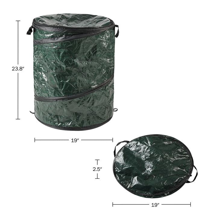 Wakeman 29.5-Gallon Pop Up Outdoor Garbage Can - Collapsible Trash Can for Parties, Yard Waste, or Laundry - Camping Accessories