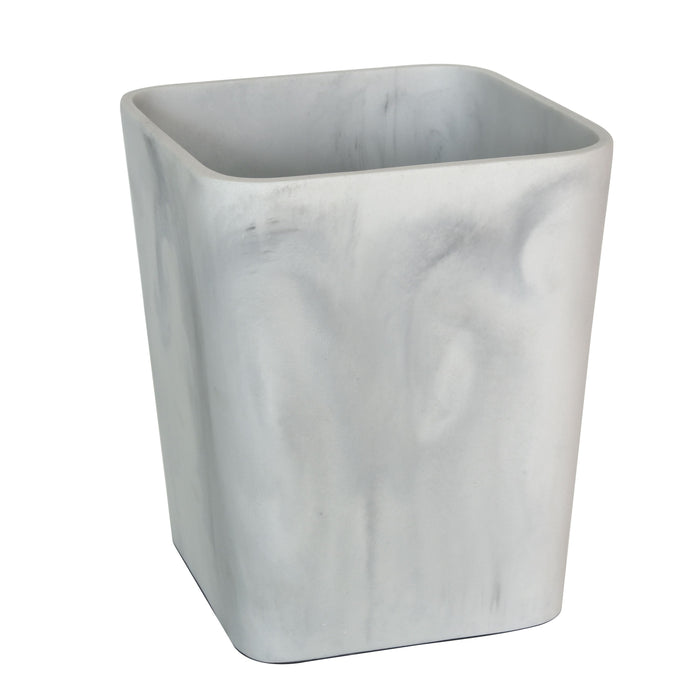 Better Homes & Gardens Faux Marble Wastebasket, White