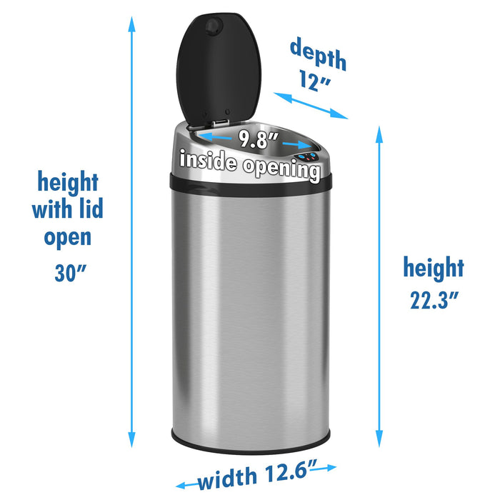 iTouchless IT08RCB Trashcan NX Stainless Steel 8 gal. Trash Can