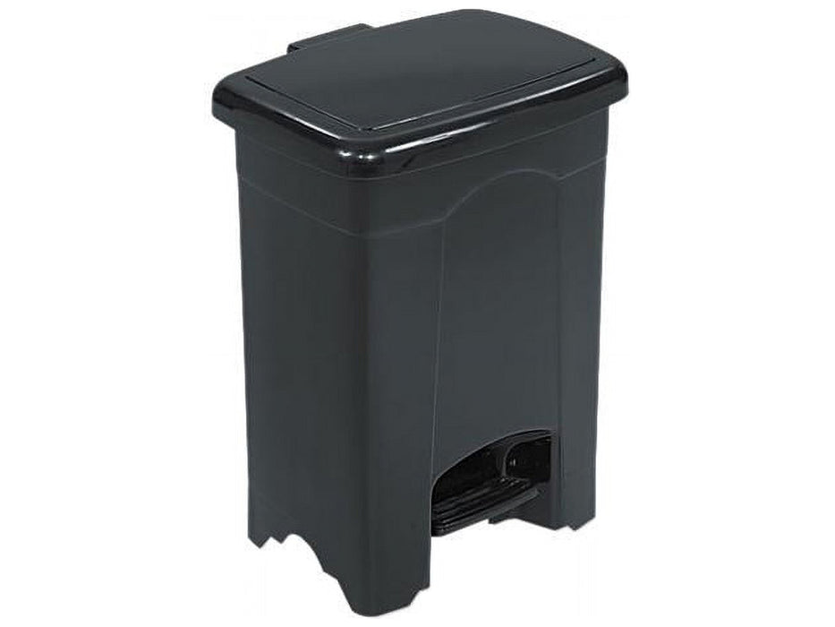 Safco Plastic 4 Gallon Step-On Trash Can in Black