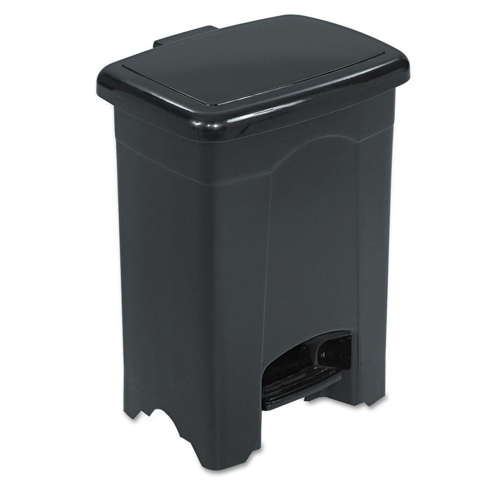 Safco Plastic 4 Gallon Step-On Trash Can in Black