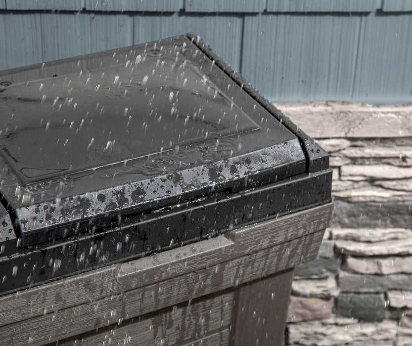 Step2 Lakewood Dark Cedar Outdoor Patio and Exterior Garbage Can