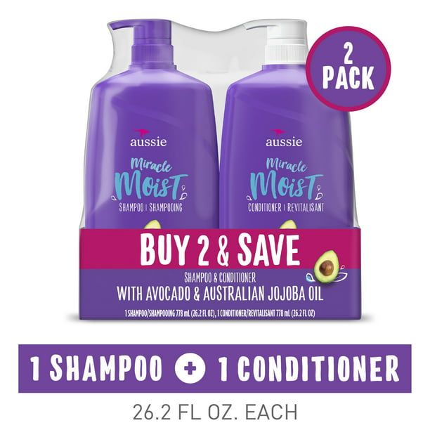 Aussie Miracle Moist Shampoo and Conditioner Hair Set; 26.2 fl oz