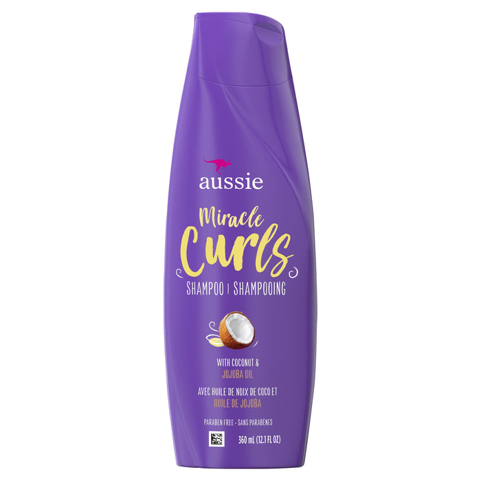 Aussie Miracle Curls Shampoo; Coconut & Jojoba Oil; Paraben Free; 12.1 fl oz