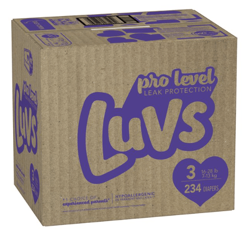 Luvs Pro Level Leak Protection Diapers, Size 3, 234 Count