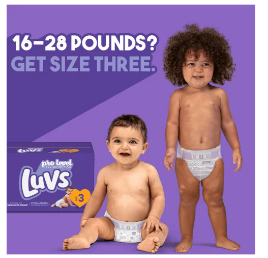 Luvs Pro Level Leak Protection Diapers, Size 3, 234 Count