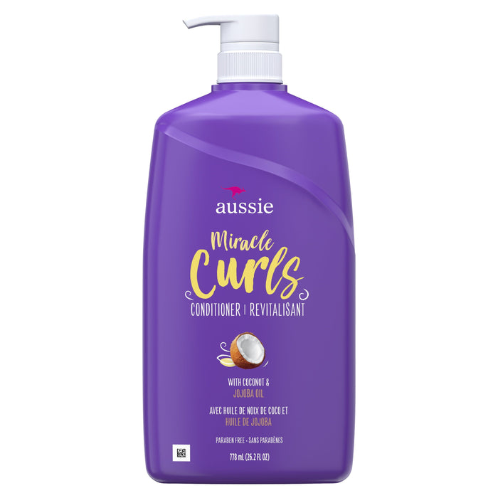 Aussie Miracle Curls Conditioner with Coconut Oil; Paraben Free; 26.2 fl oz