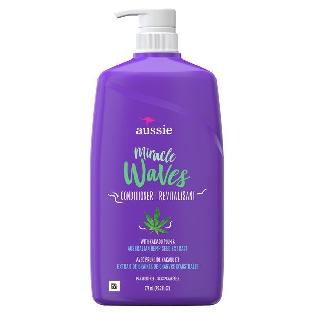 Aussie Miracle Waves Anti-Frizz Hemp Paraben-Free Conditioner; 26.2 fl oz