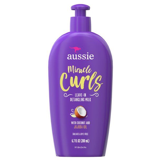 Aussie Miracle Curls Leave-In Detangling Milk; Paraben Free; 6.7 oz