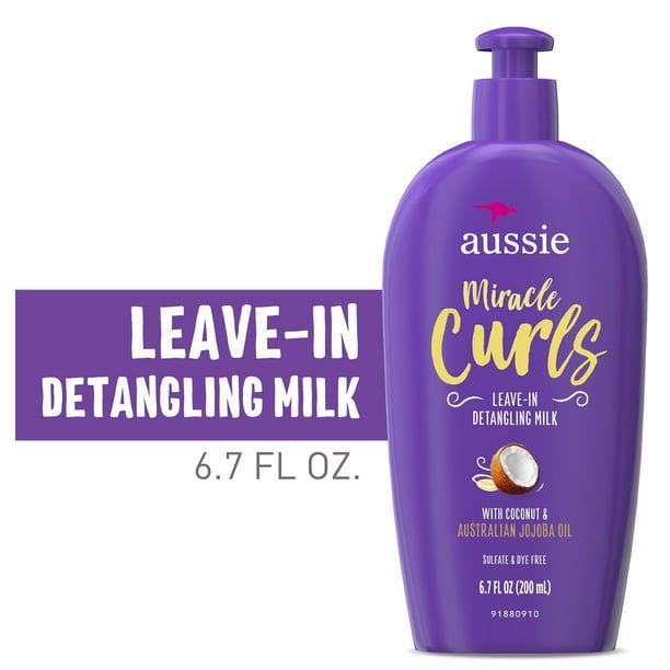 Aussie Miracle Curls Leave-In Detangling Milk; Paraben Free; 6.7 oz